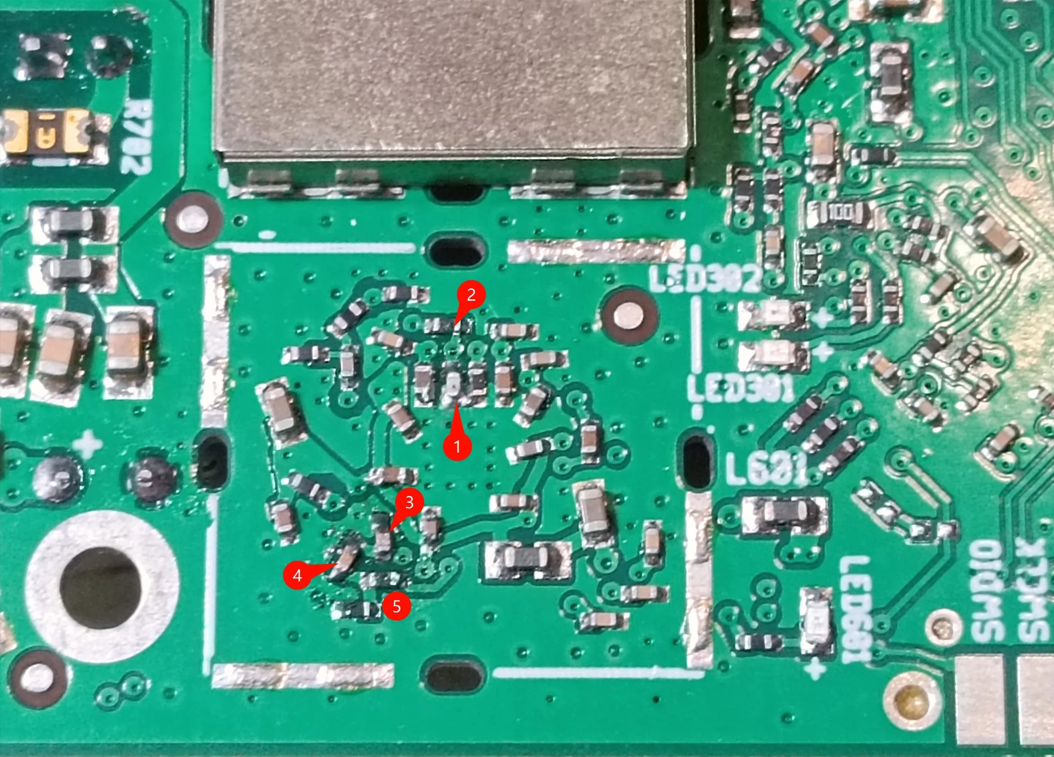 ADF4350 外围 PCB 与原理图位置对照