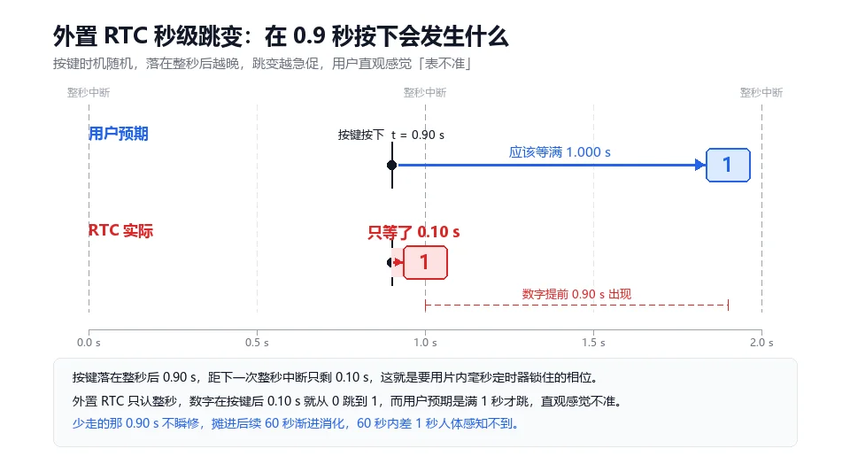 RTC 秒级跳变示意图